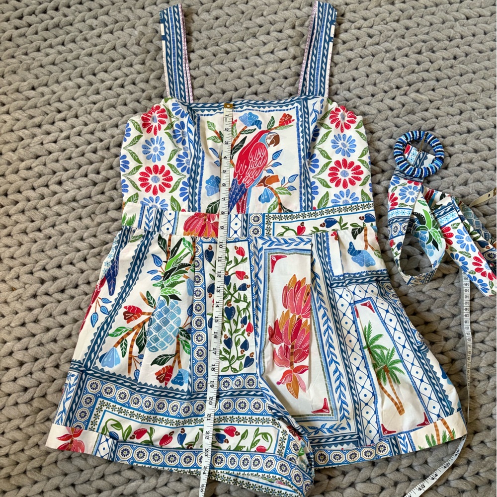 FARM Rio Multicolor Patchwork Floral Print Romper - Picture 7 of 8